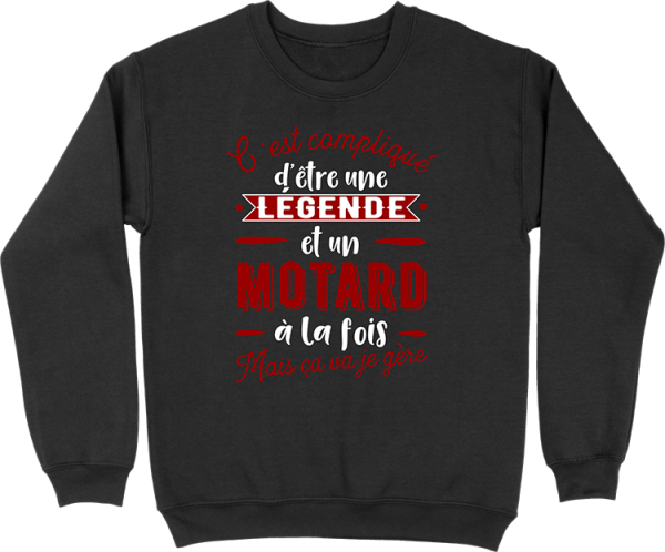 Pull homme motard et legende