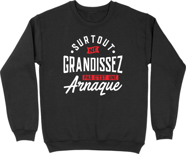 Pull homme ne grandissez pas