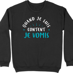Pull homme quand je suis content je vomis Pull homme quand je suis content je vomis
