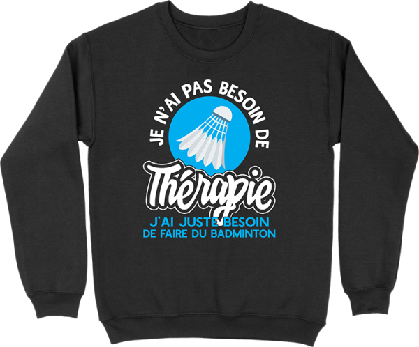 Pull homme therapie badminton