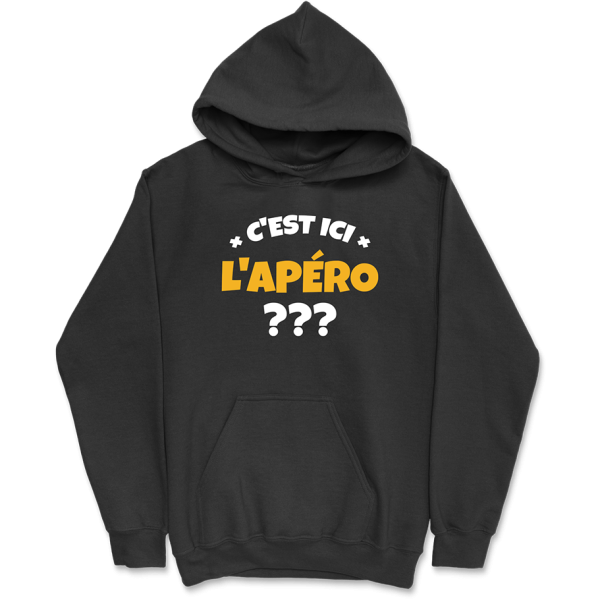 Sweat a capuche homme c’est ici l’apero