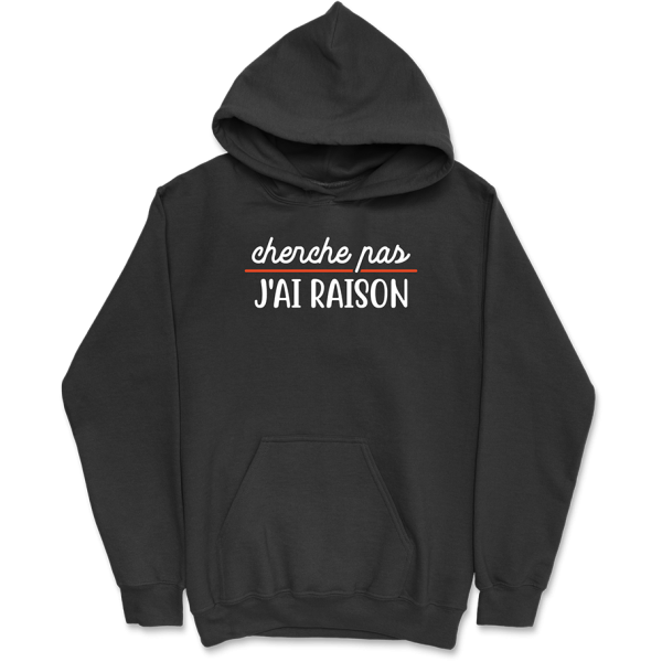 Sweat a capuche homme cherche pas j’ai raison