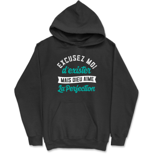 Sweat a capuche homme dieu aime la perfection