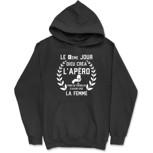 Sweat a capuche homme dieu crea l’apero