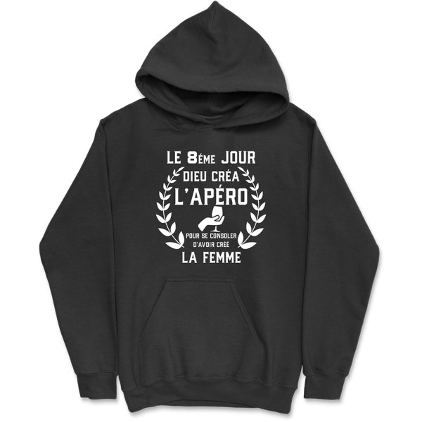 Sweat a capuche homme dieu crea l’apero