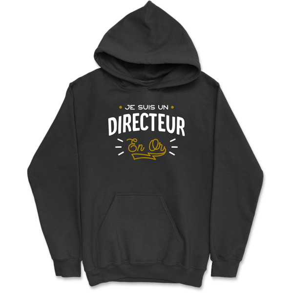 Sweat a capuche homme directeur en or