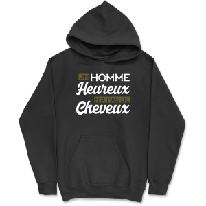Sweat a capuche homme heureux sans cheveux