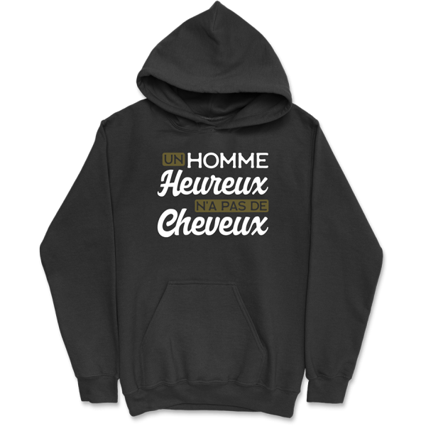 Sweat a capuche homme heureux sans cheveux