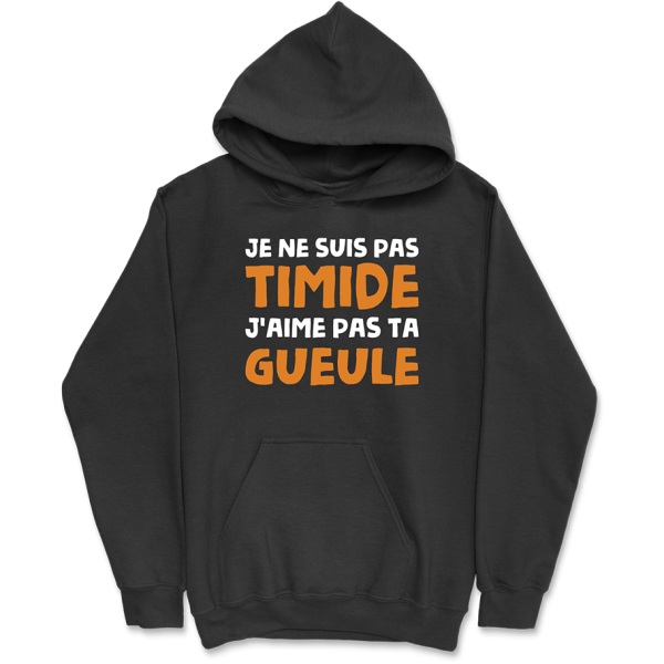 Sweat a capuche homme je ne suis pas timide