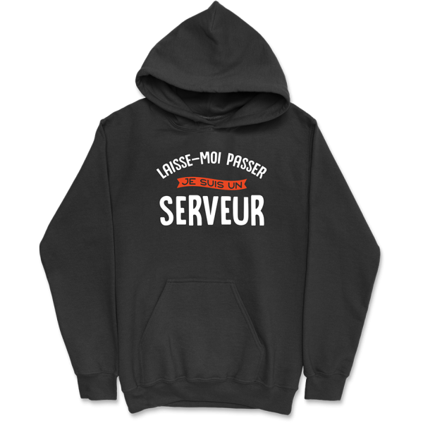 Sweat a capuche homme je suis serveur