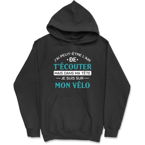 Sweat a capuche homme je suis sur mon velo