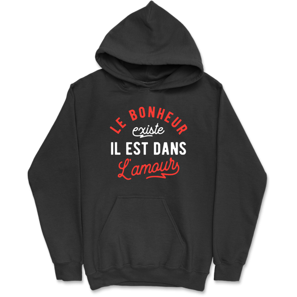 Sweat a capuche homme le bonheur existe