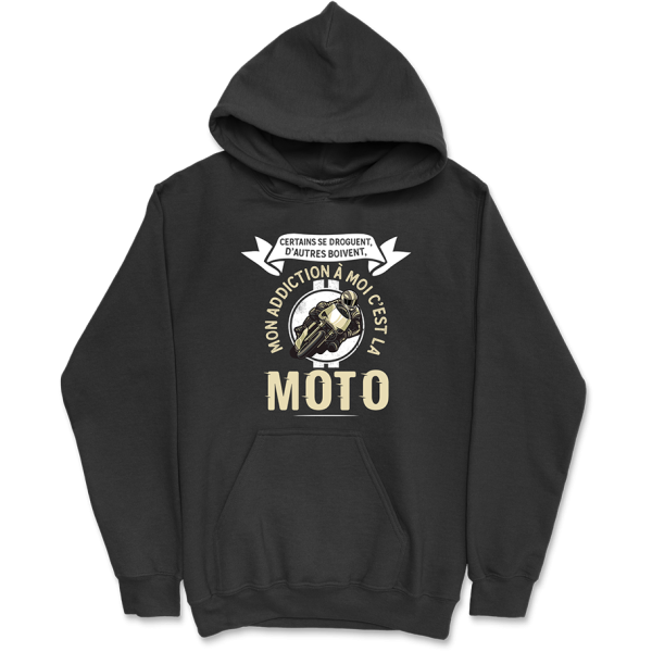 Sweat a capuche homme mon addiction la moto