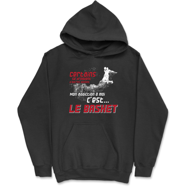 Sweat a capuche homme mon addiction le basket