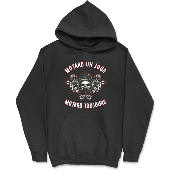 Sweat a capuche homme motard un jour