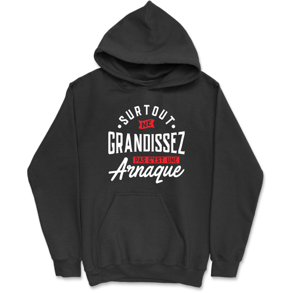 Sweat a capuche homme ne grandissez pas