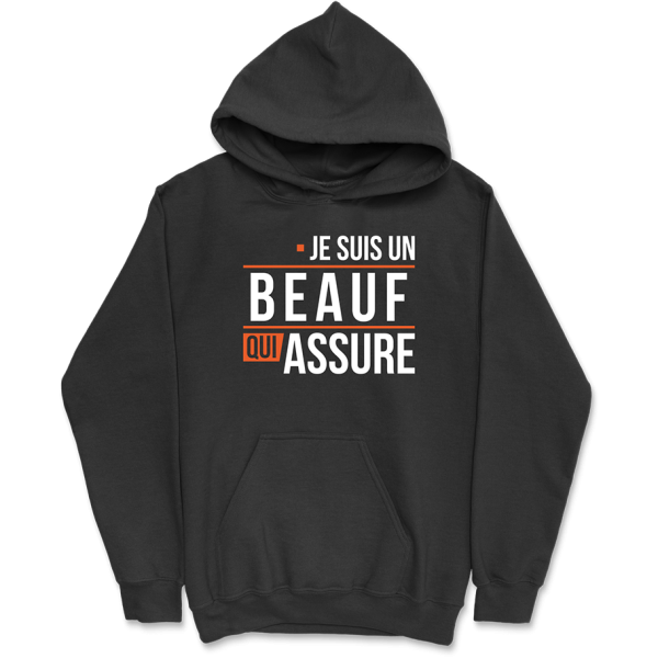 Sweat a capuche homme un beauf qui assure