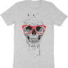 T shirt homme BIO Balazs Solti skull with red glasses