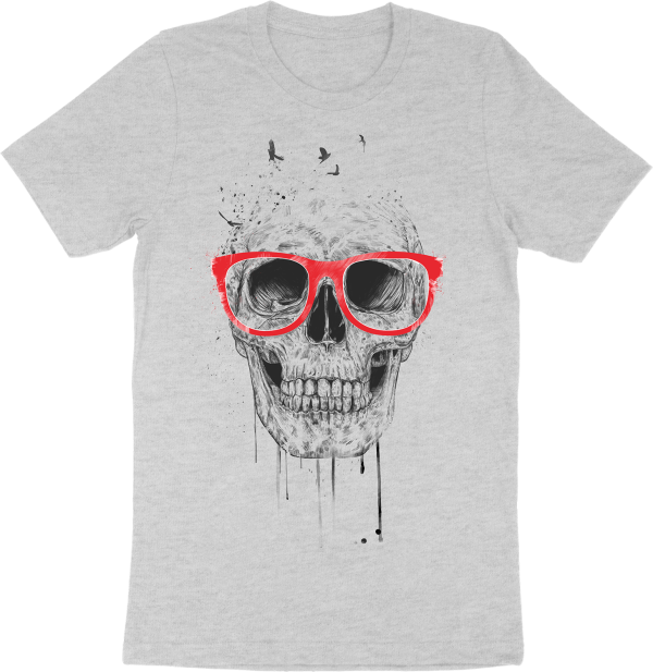 T shirt homme BIO Balazs Solti skull with red glasses