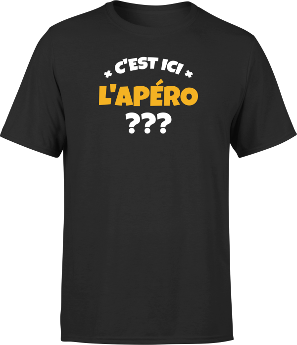 T shirt homme c’est ici l’apero