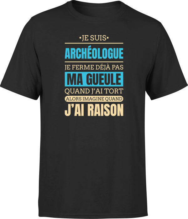 T shirt homme j ai raison je suis archeologue