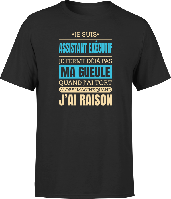 T shirt homme j ai raison je suis assistant executif