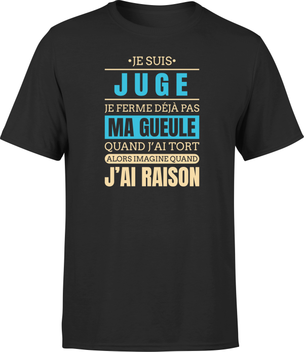 T shirt homme j ai raison je suis juge