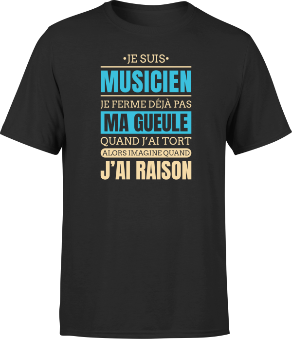 T shirt homme j ai raison je suis musicien