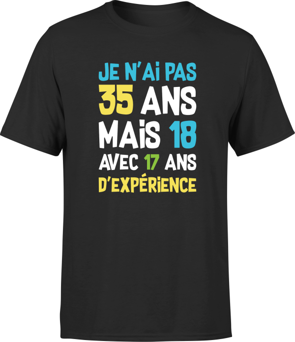 T shirt homme je n’ai pas 35 ans