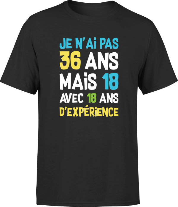 T shirt homme je n’ai pas 36 ans