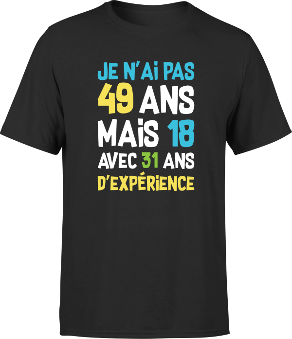 T shirt homme je n’ai pas 49 ans