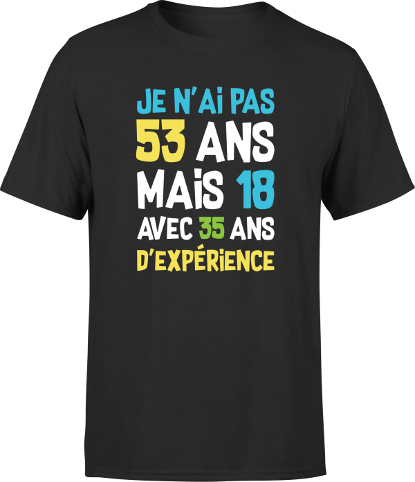 T shirt homme je n’ai pas 53 ans