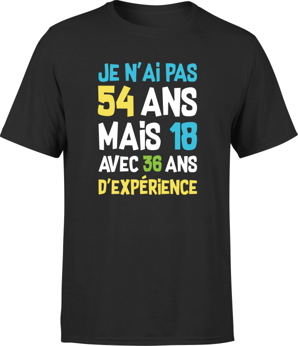 T shirt homme je n’ai pas 54 ans