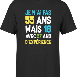 T shirt homme je n’ai pas 55 ans