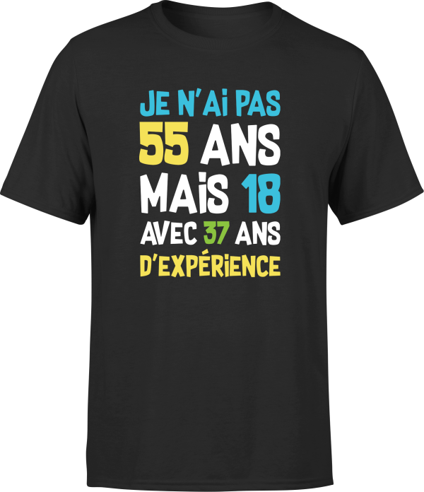 T shirt homme je n’ai pas 55 ans