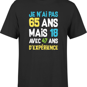 T shirt homme je n’ai pas 65 ans