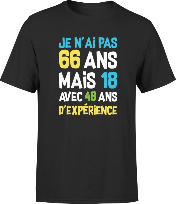 T shirt homme je n’ai pas 66 ans