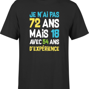 T shirt homme je n’ai pas 72 ans