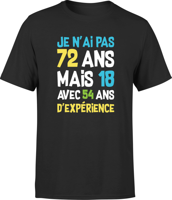 T shirt homme je n’ai pas 72 ans