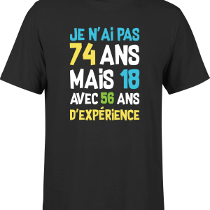 T shirt homme je n’ai pas 74 ans