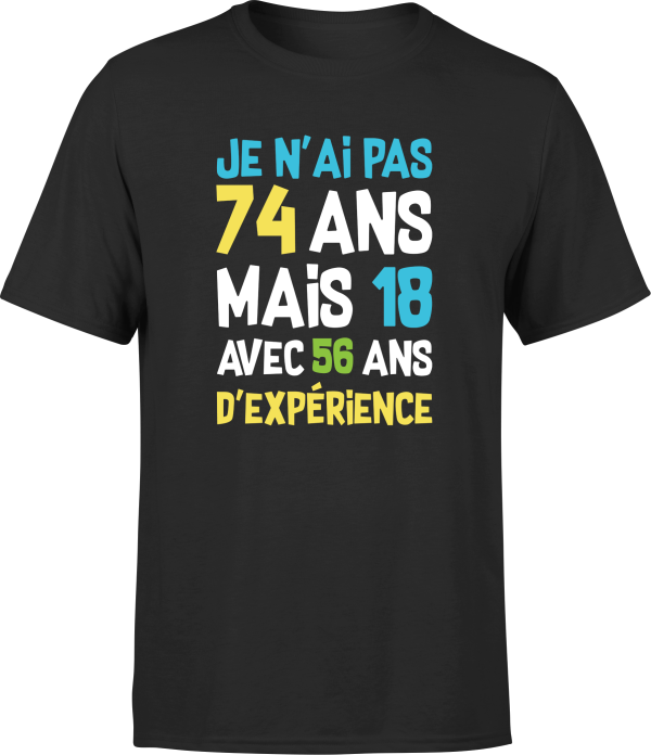 T shirt homme je n’ai pas 74 ans