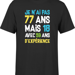 T shirt homme je n’ai pas 77 ans