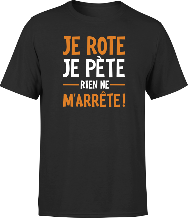 T shirt homme je rote je pete