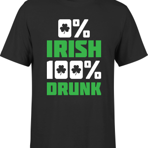 T shirt homme 0% irish 100% drunk