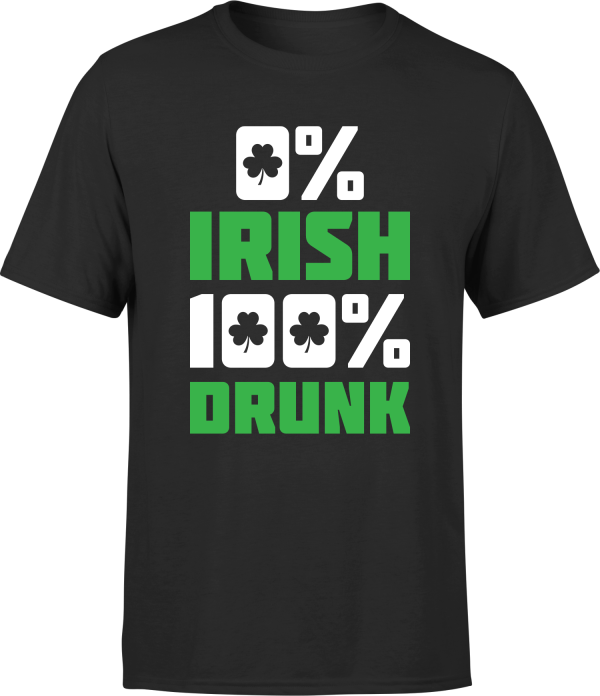 T shirt homme 0% irish 100% drunk