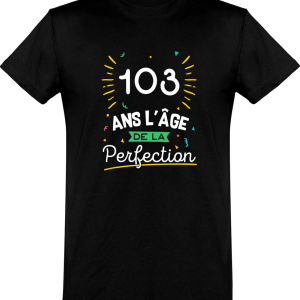 T shirt homme 103 ans la perfection T shirt homme 103 ans la perfection