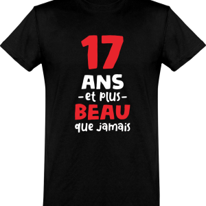 T shirt homme 17 ans et plus beau