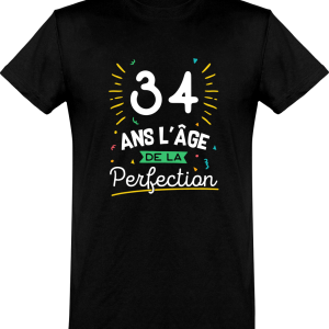 T shirt homme 34 ans la perfection