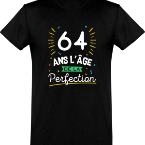 T shirt homme 64 ans la perfection T shirt homme 64 ans la perfection