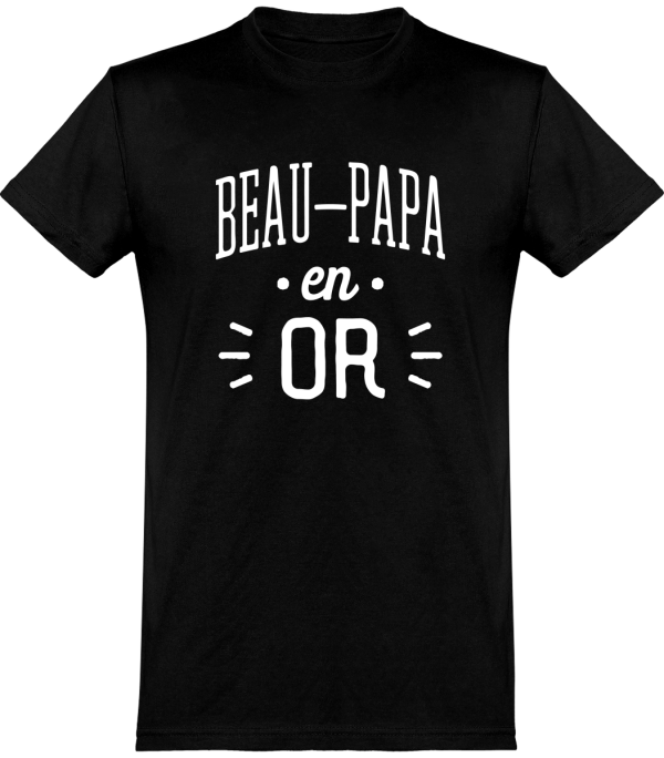 T shirt homme beau-papa en or